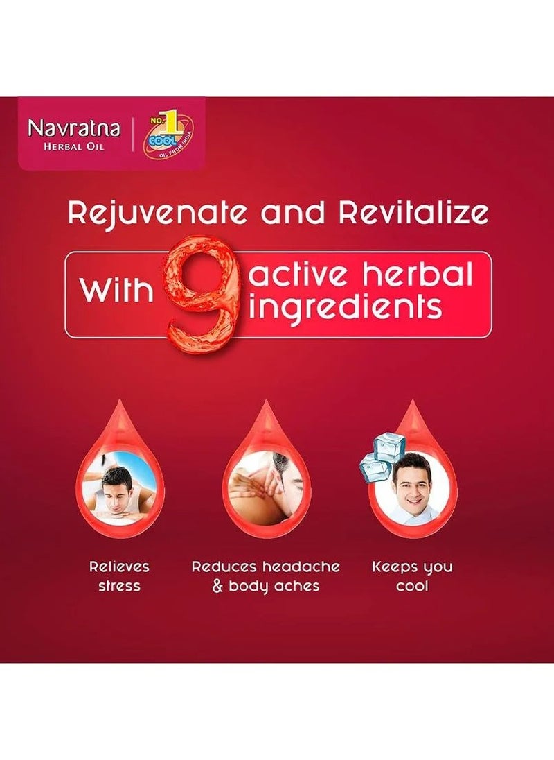 Navratna Refreshing Herbal Head & Body Massage Oil - 200 +20 ml  - Image 4