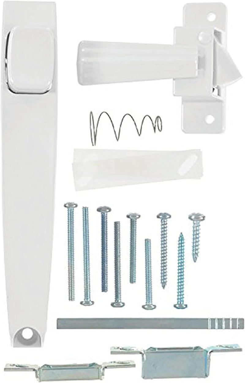 Wright Products International V333WH White Pushbutton Latch for Screen and Storm Doors - Image 1
