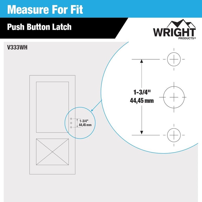 Wright Products International V333WH White Pushbutton Latch for Screen and Storm Doors - Image 2