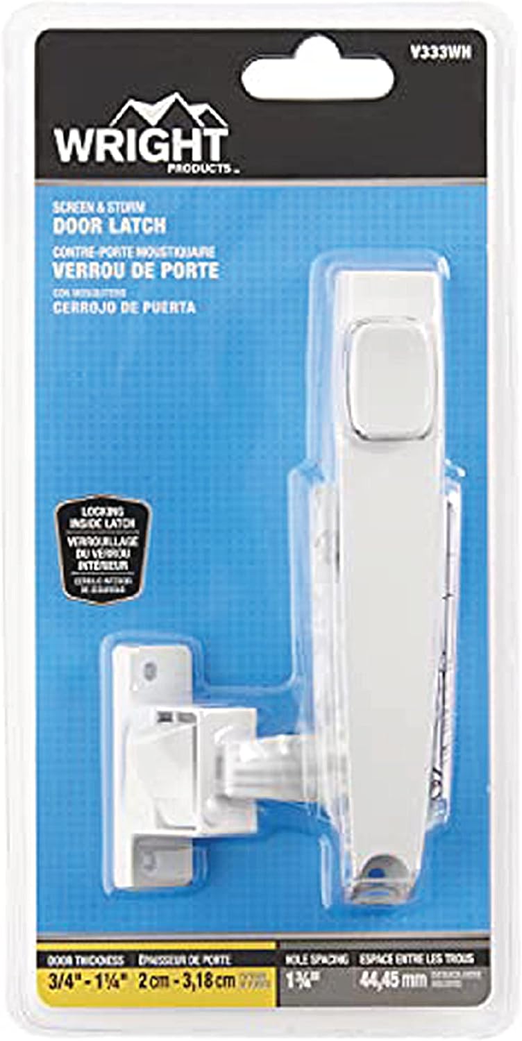 Wright Products International V333WH White Pushbutton Latch for Screen and Storm Doors - Image 3