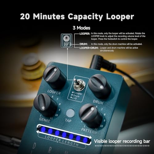FLAMMA FS01 Drum Machine & Phrase Loop Pedal Guitar Pedal Mix Mode 20 Minutes Looper Capacity 121 Rhythms - Image 3