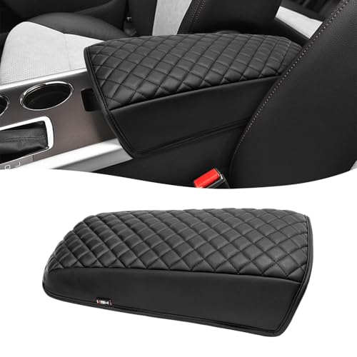 KBH Center Console Armrest Cover Pad for Ford Edge 2011 2012 2013 2014 Car Arm Rest Lid Cushion Protector Vinyl Leather Interior Accessories AntiScratch Black