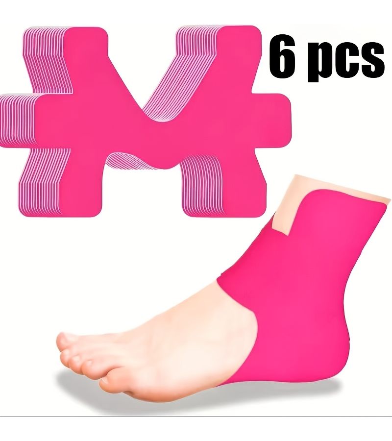 6pcs Pink Adjustable Ankle Support Braces with Elastic Pre Cut Straps and Breathable Fabric for Sports Post Surgery Ligament Stabilization Men Women - Image 2