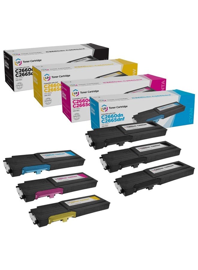 LD Products LD Compatible Toner Cartridge Replacement for Dell C2660dn & C2665dnf High Yield (3 Black, 1 Cyan, 1 Magenta, 1 Yellow, 6-Pack) - Image 1