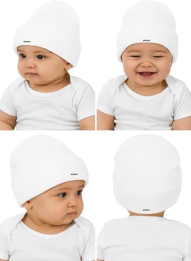 MIKONIKO Kids Winter Woolen Beanie Cap - Warm & Soft Knit Hat for Boys & Girls | Ideal for School & Cold Weather (White, Age 2-5 Years) - Pack of 1 - Image 5