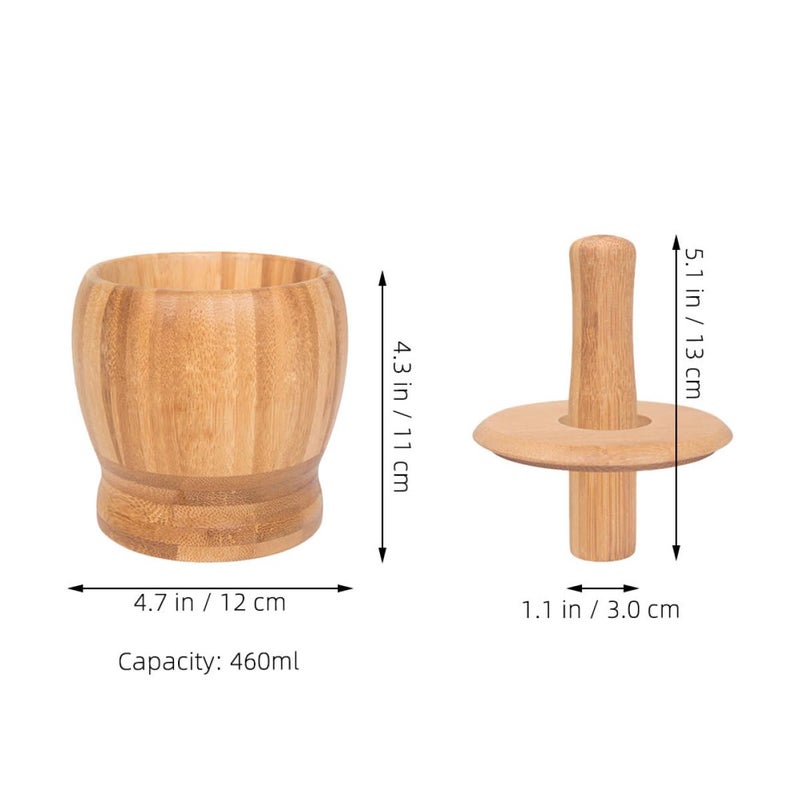 Garlic Mortar and Pestle Set 460Ml Manual Food Mashing Bowl with Lid for Kitchen Spice - Image 3