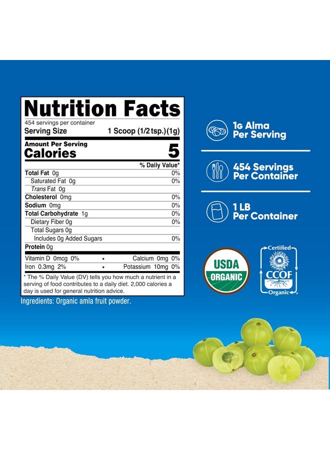 Nutricost Organic Amla Powder 1 Pound (Unflavored) - 1 gram per serving, Vegan, GMO-Free - Image 2
