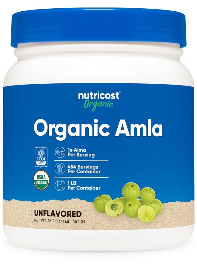 Nutricost Organic Amla Powder 1 Pound (Unflavored) - 1 gram per serving, Vegan, GMO-Free - Image 1