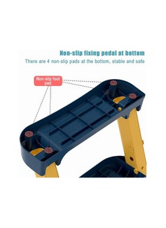 Generic Potty Training Toilet Seat Toddlerwith Steps Stool, 2 in 1 Foldable Seat Anti-Slip Pad Safe Handles for Kids, Training Seat with Adjustable Height Non-Slip Step Ladder Splash Guard，Blue  - Image 2