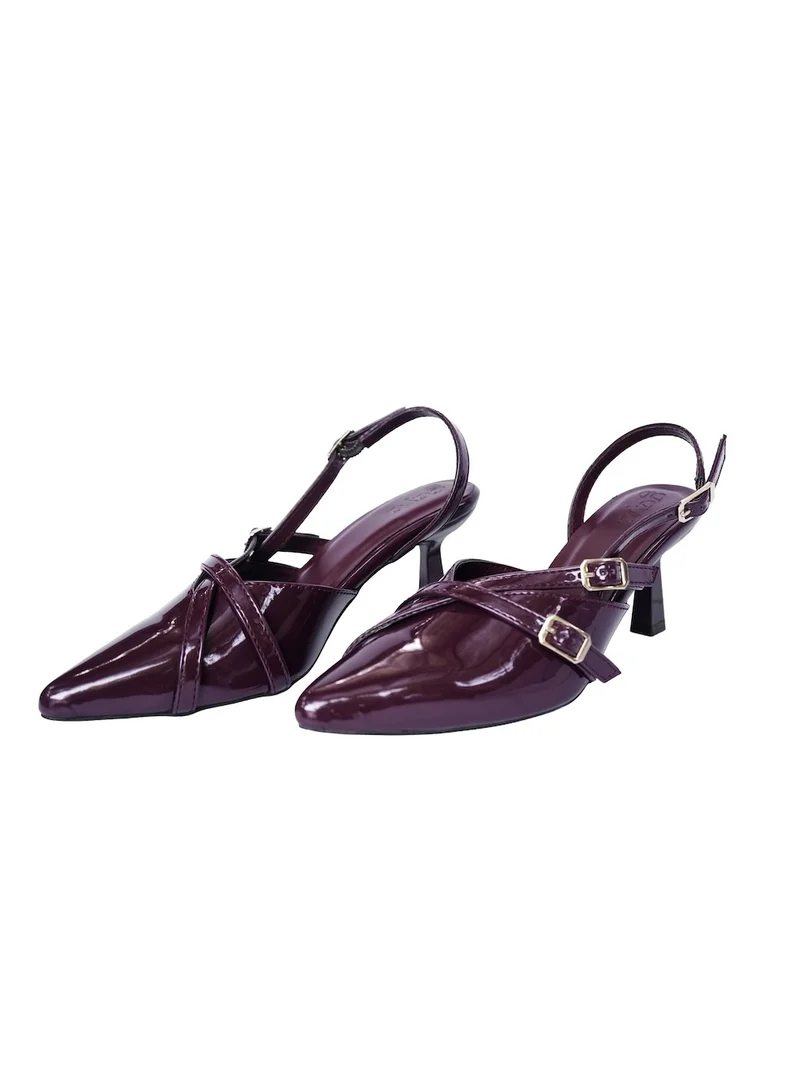 Gaya Celeste Slingback heels Maroon