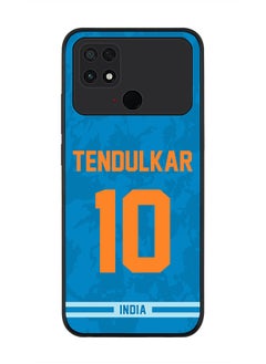 Rugged Black Edge Case for Xiaomi Poco C40, Slim fit Soft Case Flexible Rubber Edges Thin Cover - Player Name - Sachin Tendulkar, Jersey Number- 10