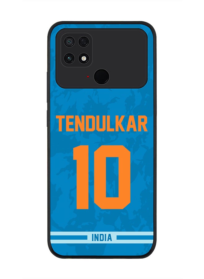 Stylizedd - Rugged Black Edge Case for Xiaomi Poco C40, Slim fit Soft Case Flexible Rubber Edges Thin Cover - Player Name - Sachin Tendulkar, Jersey Number- 10 - Image 1
