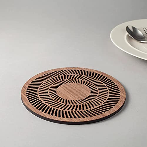 Tum Tum 6 Pcs Bamboo Trivet Mat Set Multi function Kitchen Bamboo and Wood Non-Slip Insulation Table Mat Hot pads Tool for Hot Dishes/Pot/Bowl/Teapot/Coaster/Hot Pot Holders. (Wood, 19*19 pack of 2) - Image 3