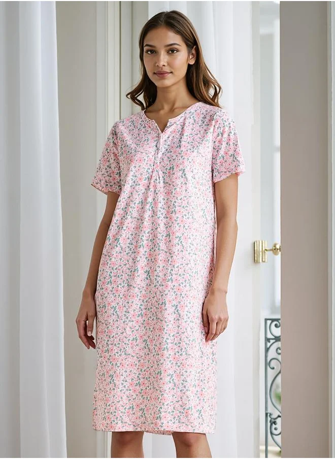 FAV All-Over Floral Printed Night Dress