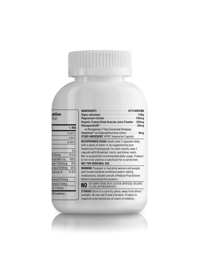 Unived Caldveg | Wholefood Plant-Based Calcium, Magnesium & 73 Trace Minerals, Vit D3 (Lichen), Vit K2-7 (Menaquingold) | Complete Supplement For Bone Health & Healthy Ageing, Capsule, 110 grams - Image 4