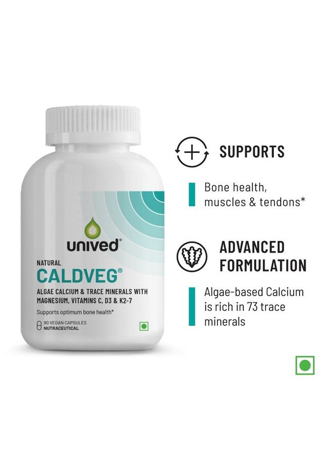 Unived Caldveg | Wholefood Plant-Based Calcium, Magnesium & 73 Trace Minerals, Vit D3 (Lichen), Vit K2-7 (Menaquingold) | Complete Supplement For Bone Health & Healthy Ageing, Capsule, 110 grams - Image 2
