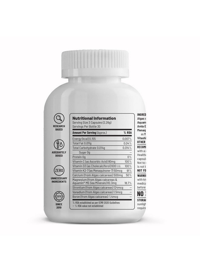 Unived Caldveg | Wholefood Plant-Based Calcium, Magnesium & 73 Trace Minerals, Vit D3 (Lichen), Vit K2-7 (Menaquingold) | Complete Supplement For Bone Health & Healthy Ageing, Capsule, 110 grams - Image 3