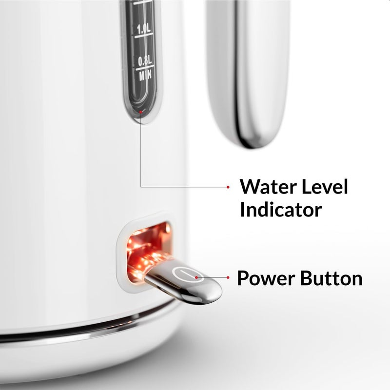 Feller Germany, Retro Style 1.7L Kettle with Thermometer, 2200 W, Stainless Steel Body, STRIX Controller, Dry Boil & Automatic Switch-Off, EK200, 2Y Guarantee-KSA Version (White) - Image 4