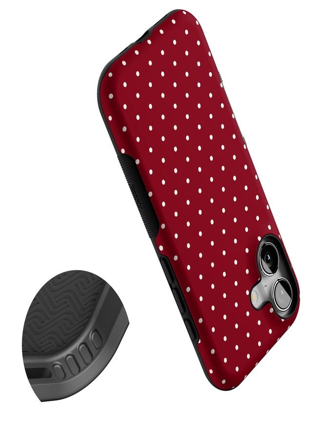 Casely iPhone 17 Case | On The Dot | Maroon Polka Dot Christmas Holidays | Compatible with MagSafe | Bold Protective Design - Image 4