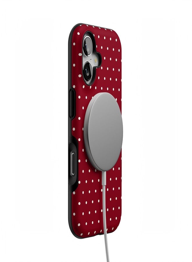 Casely iPhone 17 Case | On The Dot | Maroon Polka Dot Christmas Holidays | Compatible with MagSafe | Bold Protective Design - Image 3