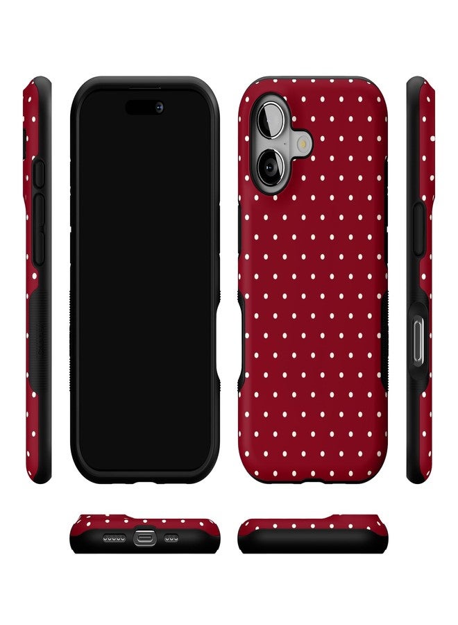 Casely iPhone 17 Case | On The Dot | Maroon Polka Dot Christmas Holidays | Compatible with MagSafe | Bold Protective Design - Image 5