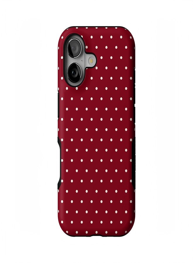 Casely iPhone 17 Case | On The Dot | Maroon Polka Dot Christmas Holidays | Compatible with MagSafe | Bold Protective Design - Image 1
