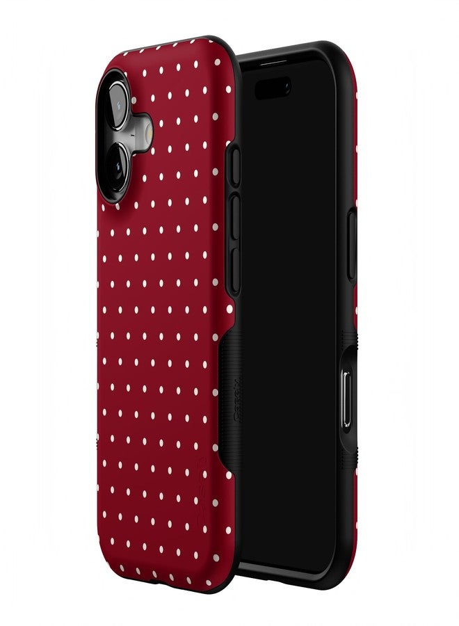 Casely iPhone 17 Case | On The Dot | Maroon Polka Dot Christmas Holidays | Compatible with MagSafe | Bold Protective Design - Image 2