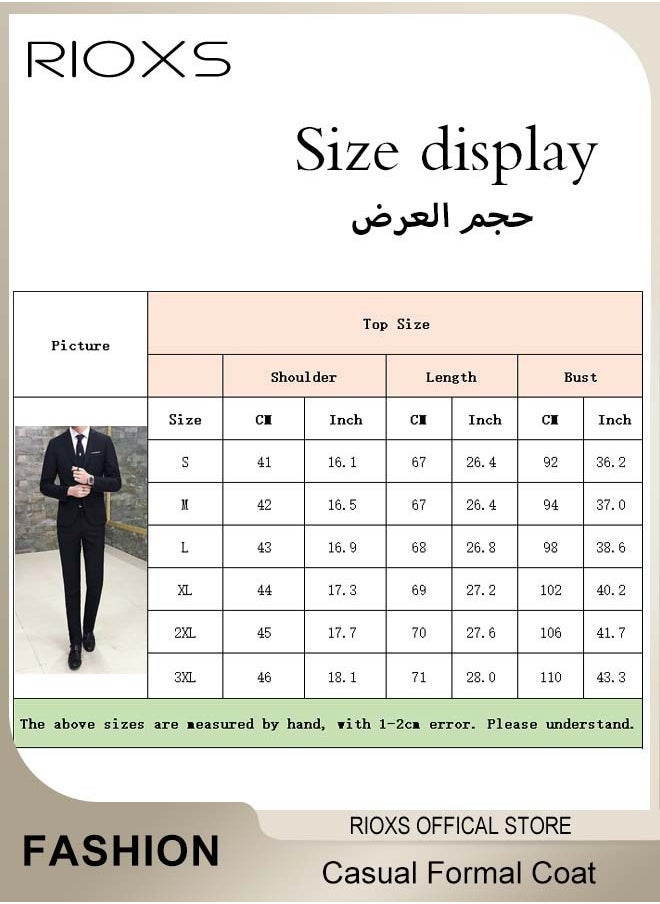 RIOXS - Men's Formal Blazer, One Button Classic Blazer Jackets, Slim Fit Suit Jacket with Full Polyester Lining, Smooth Soft Non-deformable Materials, Perfect for Everyday, Business, Office, Dating, Parties and Wedding - Image 1