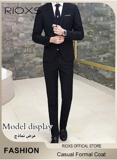 RIOXS Men's Formal Blazer, One Button Classic Blazer Jackets, Slim Fit Suit Jacket with Full Polyester Lining, Smooth Soft Non-deformable Materials, Perfect for Everyday, Business, Office, Dating, Parties and Wedding  - Image 4