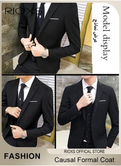 RIOXS Men's Formal Blazer, One Button Classic Blazer Jackets, Slim Fit Suit Jacket with Full Polyester Lining, Smooth Soft Non-deformable Materials, Perfect for Everyday, Business, Office, Dating, Parties and Wedding  - Image 2