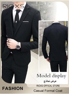 RIOXS Men's Formal Blazer, One Button Classic Blazer Jackets, Slim Fit Suit Jacket with Full Polyester Lining, Smooth Soft Non-deformable Materials, Perfect for Everyday, Business, Office, Dating, Parties and Wedding  - Image 3