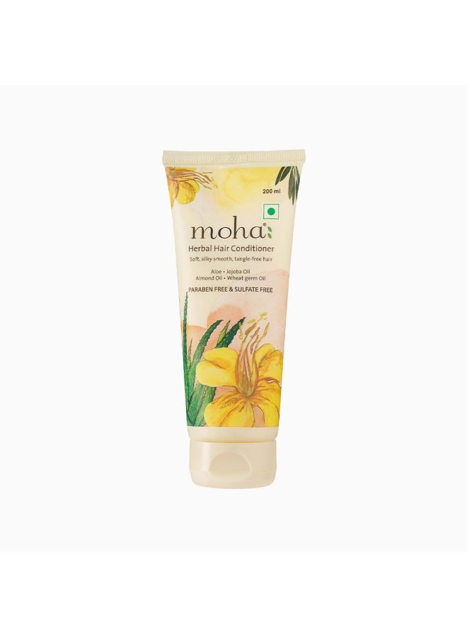 MOHA Herbal Hair Conditioner With Aloe, Jojoba Oil, Almond Oil And Wheat Germ Oil For Soft, Silky Smooth, Tangle-Free Hair - 200Ml (Pack Of 1),1 Count - Image 1