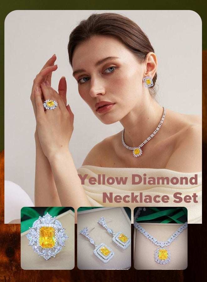 general قلادة ألماس أصشر صفراء - Image 3