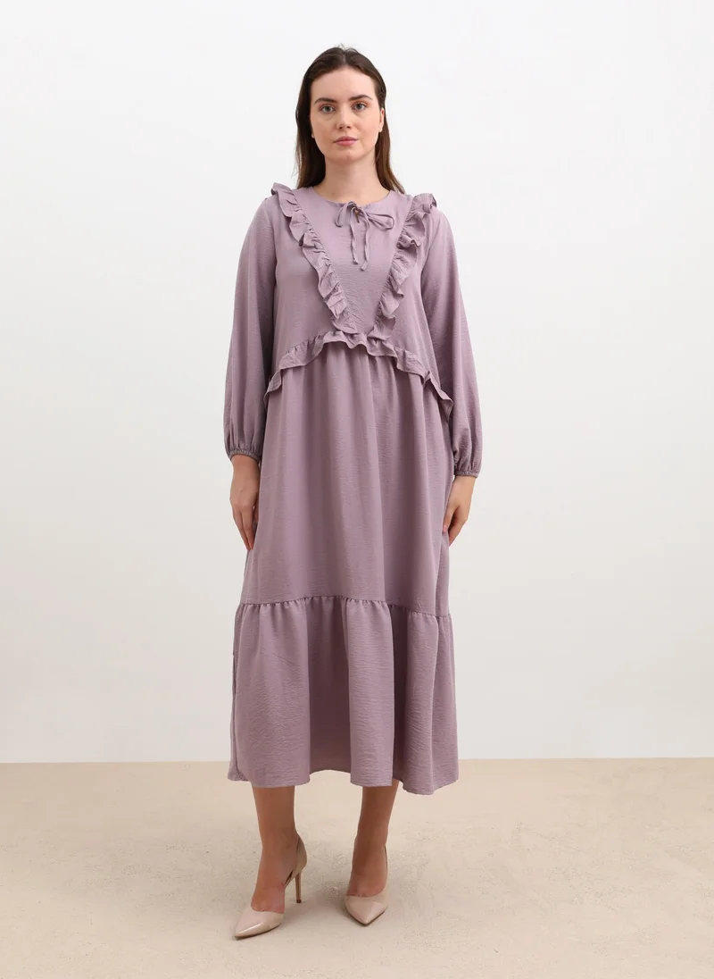 Alia by modanisa Dusty Lilac - Plus Size Dress - Alia