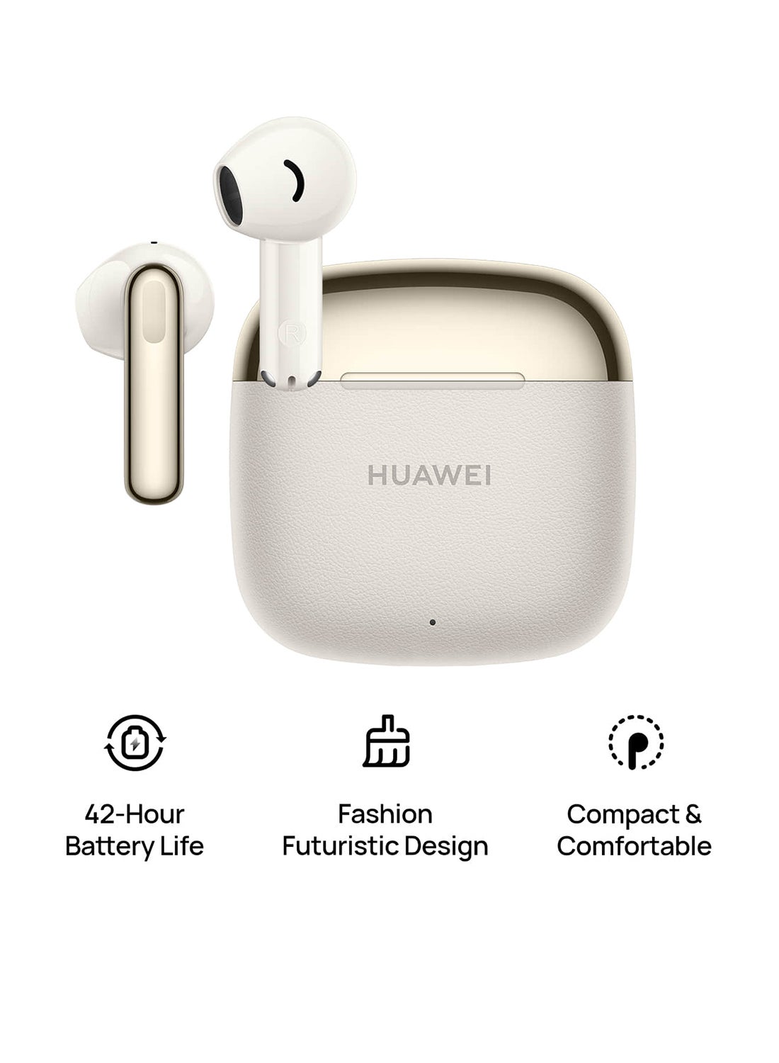 HUAWEI FreeBuds SE 3 Fashion Earbuds, Wireless Bluetooth 5.4 Earphone, 42-Hour Battery Life, Fine-grained Meets Futuristic, 3-Hour Listening on a 10-minute Charge, IP54, iOS & Android Beige