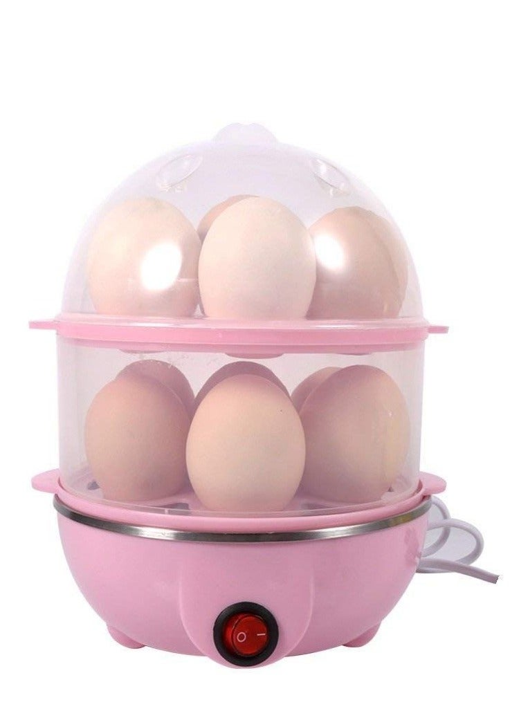 Multi-Function Electric 2 Layer Egg Boiler Cooker &Steamer, Double Layer Egg Boiler Electric Automatic off 12 Egg Poacher for Steaming, Cooking, Boiling and Frying, 400 Watts - Image 4