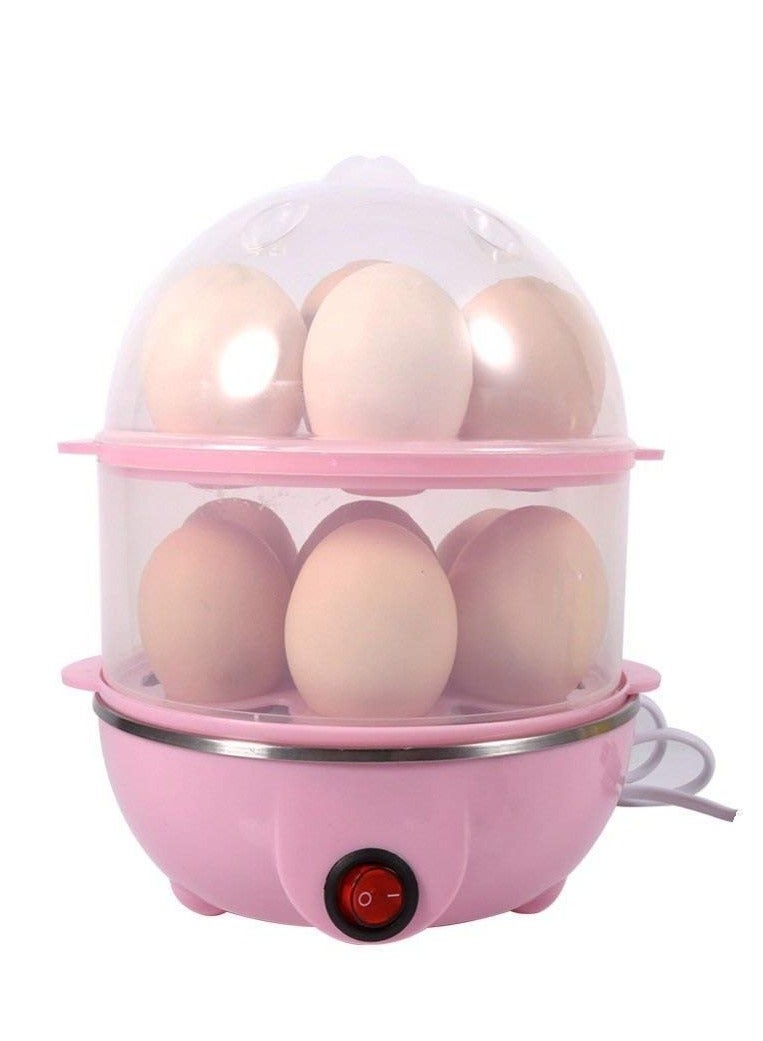 Multi-Function Electric 2 Layer Egg Boiler Cooker &Steamer, Double Layer Egg Boiler Electric Automatic off 12 Egg Poacher for Steaming, Cooking, Boiling and Frying, 400 Watts - Image 1