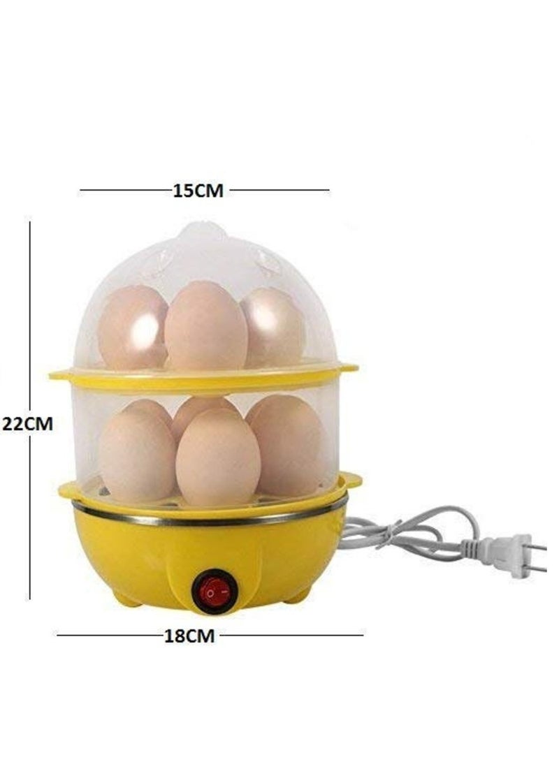 Multi-Function Electric 2 Layer Egg Boiler Cooker &Steamer, Double Layer Egg Boiler Electric Automatic off 12 Egg Poacher for Steaming, Cooking, Boiling and Frying, 400 Watts - Image 3
