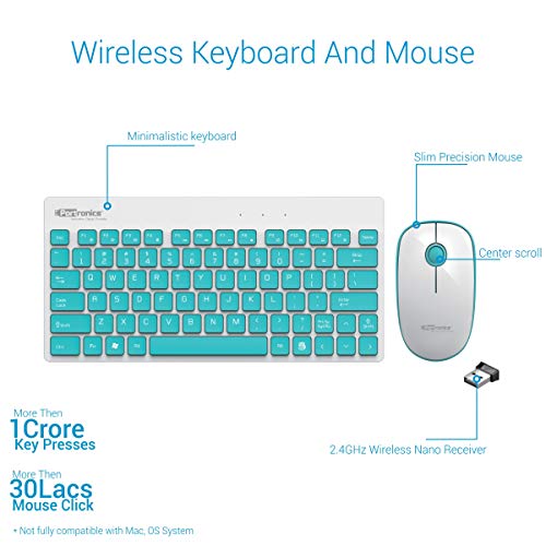 Portronics Key2-A Combo of Multimedia Wireless Keyboard & Mouse, Compact Light-Weight for PCs, Laptops and Smart TV, White - Image 2