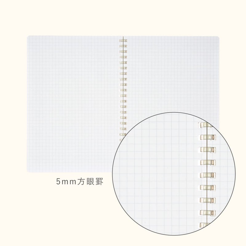 Kokuyo Me Graph Spiral Journal Notebook  A5 Soft Ring 5 Mm Grid Paper Notebook With 50 Smooth Sheets  5.8'' X 8.3'' Cute Small Journaling Notebook  Taupe Rose  Japan Import. (Kme-Sr931S5Mv) - Image 5