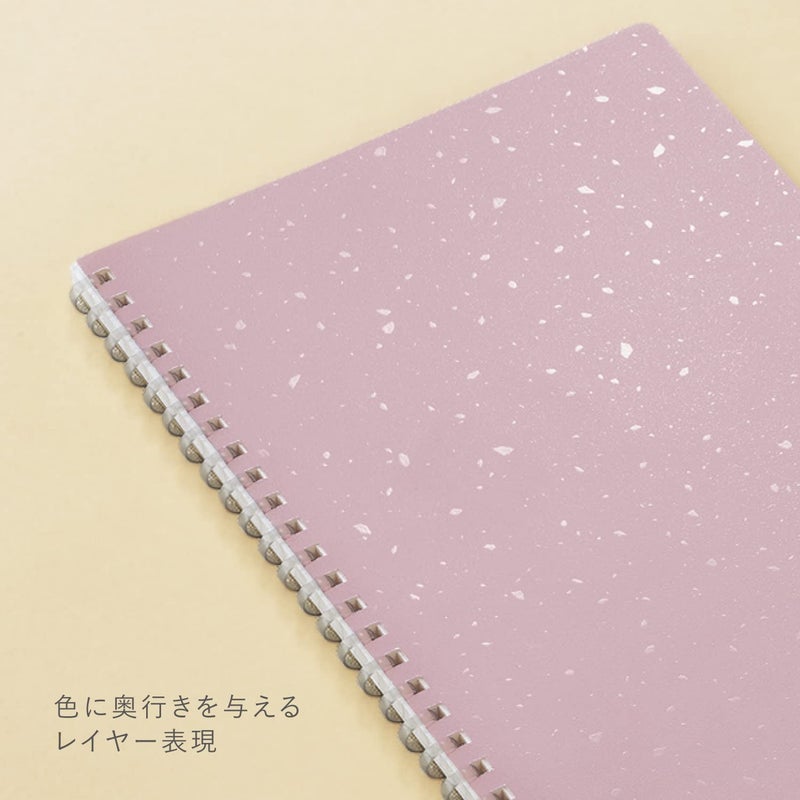 Kokuyo Me Graph Spiral Journal Notebook  A5 Soft Ring 5 Mm Grid Paper Notebook With 50 Smooth Sheets  5.8'' X 8.3'' Cute Small Journaling Notebook  Taupe Rose  Japan Import. (Kme-Sr931S5Mv) - Image 3