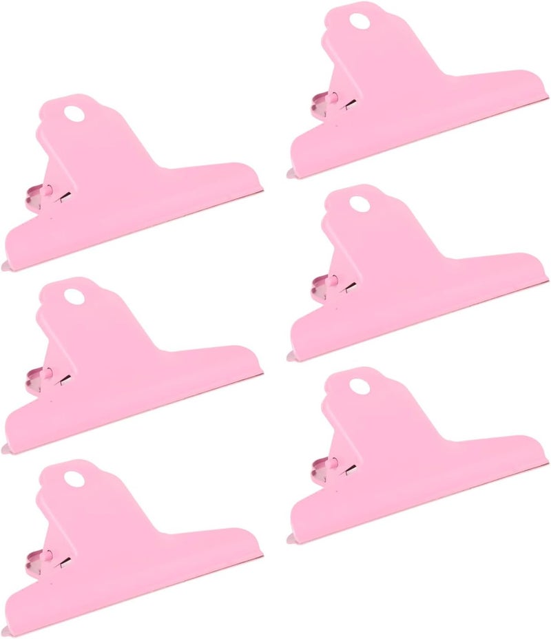 klarako 10Pcs Dovetail Long Tail Mountain Type Metal Binder Clip Stationery Ticket Holder Office Folder Strong Large Iron Hollowed Fastener Clamp Clamp Clips (Pink) - Image 4