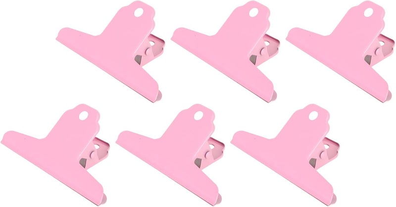 klarako 10Pcs Dovetail Long Tail Mountain Type Metal Binder Clip Stationery Ticket Holder Office Folder Strong Large Iron Hollowed Fastener Clamp Clamp Clips (Pink) - Image 3
