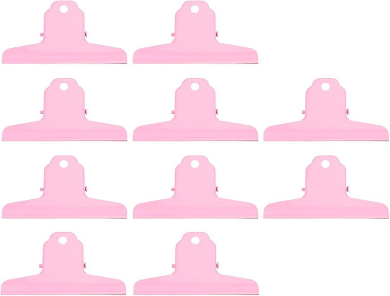 klarako 10Pcs Dovetail Long Tail Mountain Type Metal Binder Clip Stationery Ticket Holder Office Folder Strong Large Iron Hollowed Fastener Clamp Clamp Clips (Pink) - Image 5