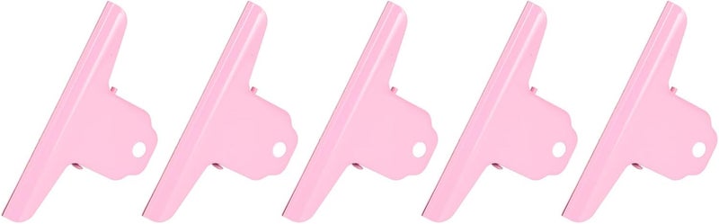 klarako 10Pcs Dovetail Long Tail Mountain Type Metal Binder Clip Stationery Ticket Holder Office Folder Strong Large Iron Hollowed Fastener Clamp Clamp Clips (Pink) - Image 2