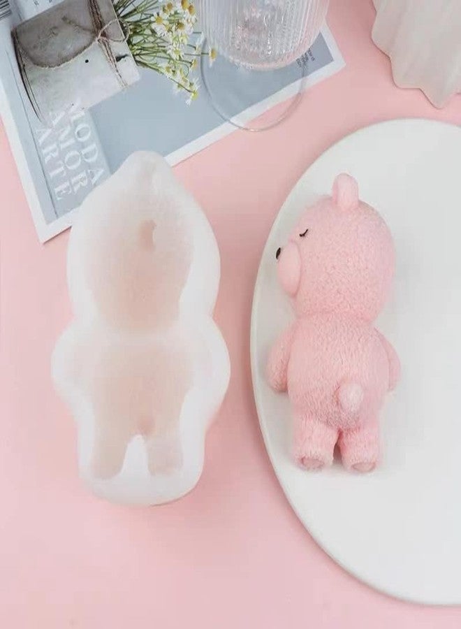 Asablve Lying Bear Fondant Mold Chocolate Molds Silicone, 3D Silicone Animal Mold for DIY Fondant, Dessert Baking, Jello, Candy, Cake Baking Decorating, Ice Cube, Soap,Resin - Image 2
