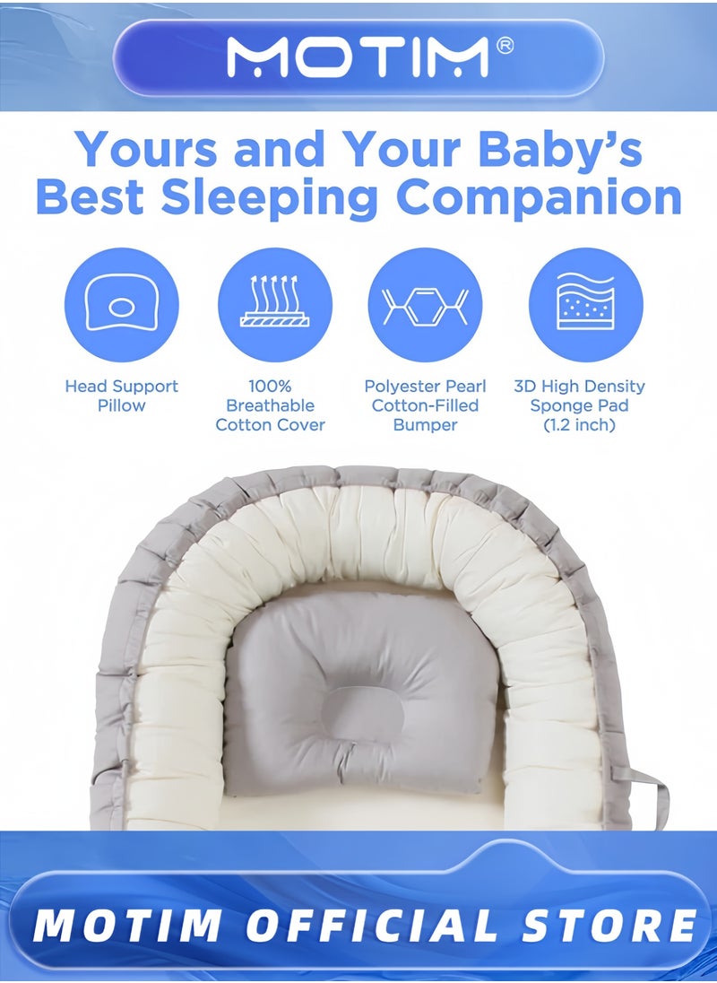Motim Newborn Baby Lounger Breathable Detachable Sleeping Cushion Bed Multifunctional Pods Portable Crib for Bedroom or Travel Infants Lounger  - Image 2