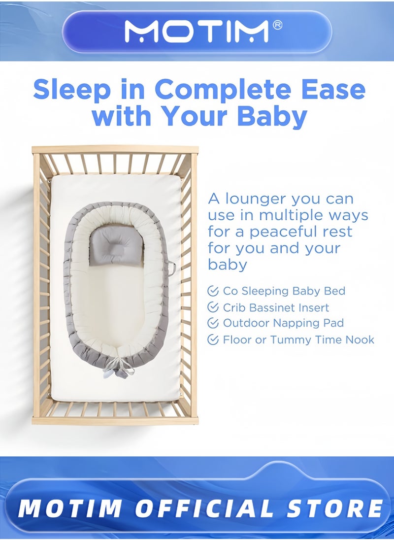 Motim Newborn Baby Lounger Breathable Detachable Sleeping Cushion Bed Multifunctional Pods Portable Crib for Bedroom or Travel Infants Lounger  - Image 4