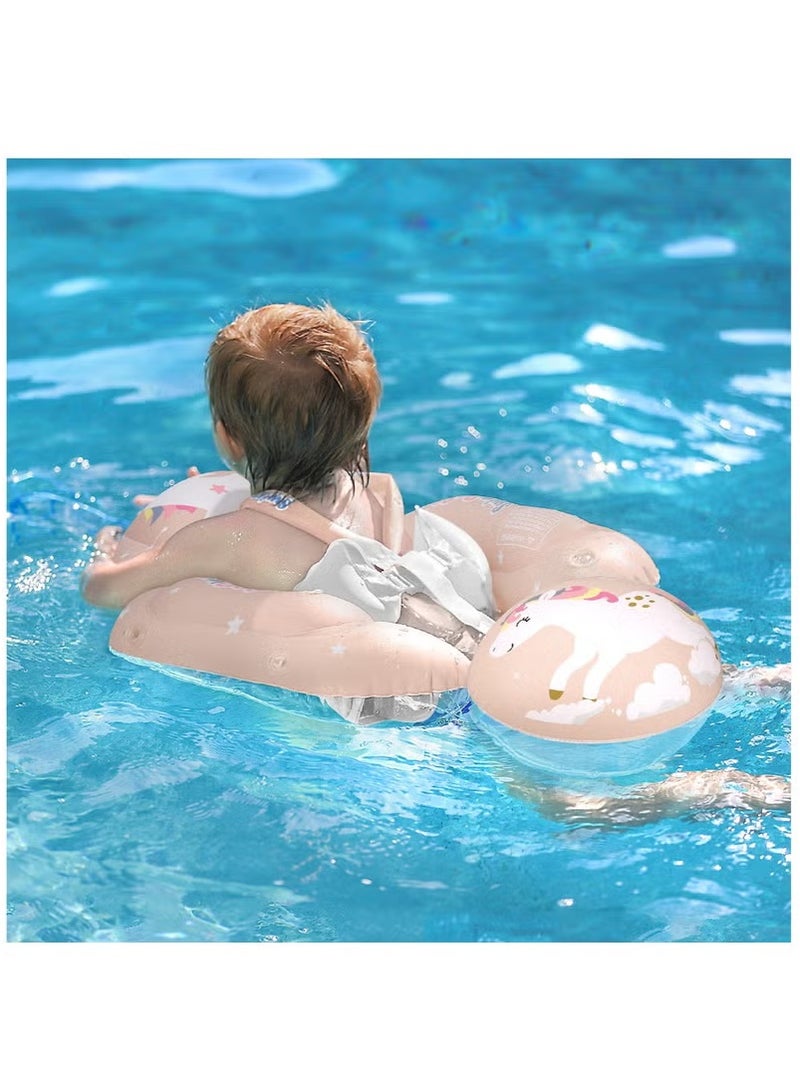 Baby Swim Float Inflatable Swimming Pool Float With Sun Protection Canopy For Age 6-24 months-Unicorn  - Image 2