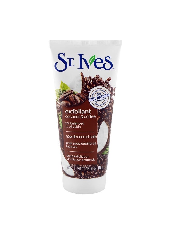 Exfoliant Coconut & Coffee Scrub Tube Paraben & Oil Free For Balanced Skin 170g